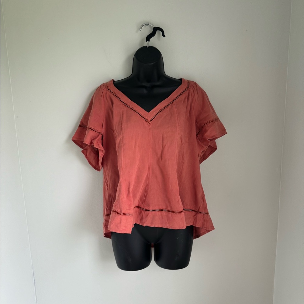 NWT Old Navy Pink V Neck Blouse Size M